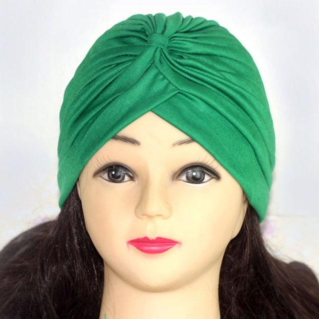 Autumn Winter Warm Headwear Soft Shine Silver Gold Lightweight Knot Twist Turban Headbands Cap Casual Streetwear Hats For Women