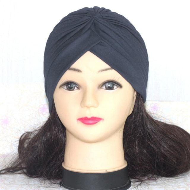 Autumn Winter Warm Headwear Soft Shine Silver Gold Lightweight Knot Twist Turban Headbands Cap Casual Streetwear Hats For Women