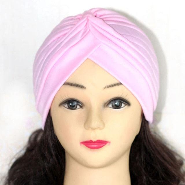 Autumn Winter Warm Headwear Soft Shine Silver Gold Lightweight Knot Twist Turban Headbands Cap Casual Streetwear Hats For Women
