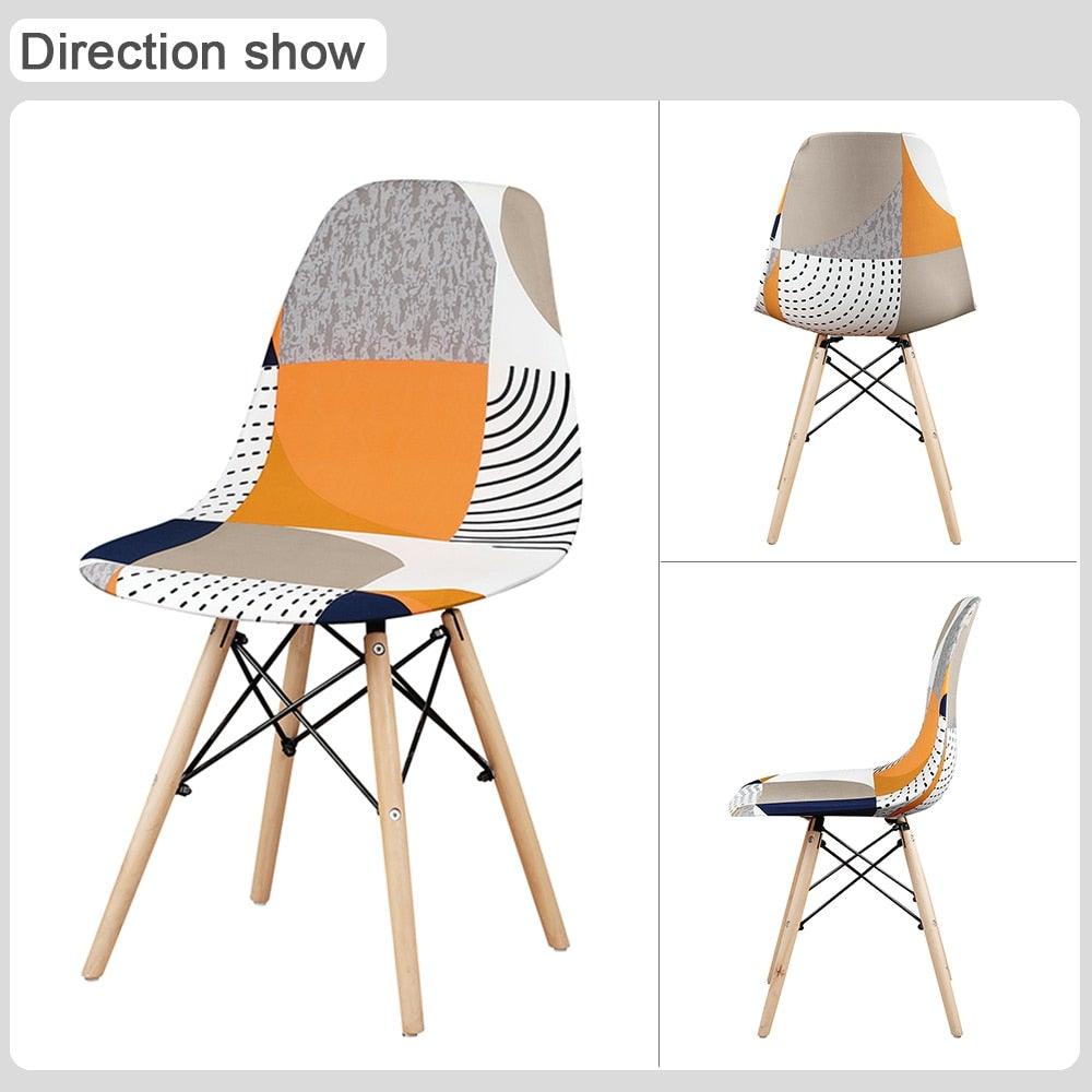 Avangarde Style  Printed Seat Cover For Shell Chair Armless Shell Chair Cover Banquet Home Slipcover Elastic Removable Stretch High Back For Sofa Armchairs
