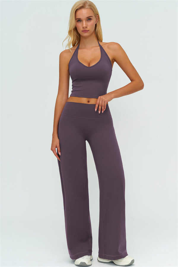 The Twirl Halter Tank Top New Straight Leg Pants 2-Piece Set