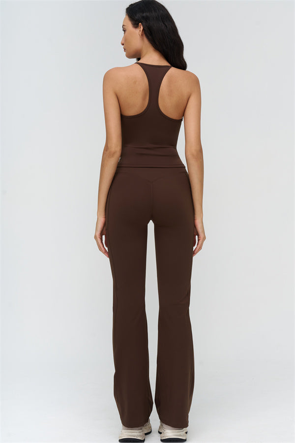 The BoldFit Crop Top Flared Leggings 2-Piece Set