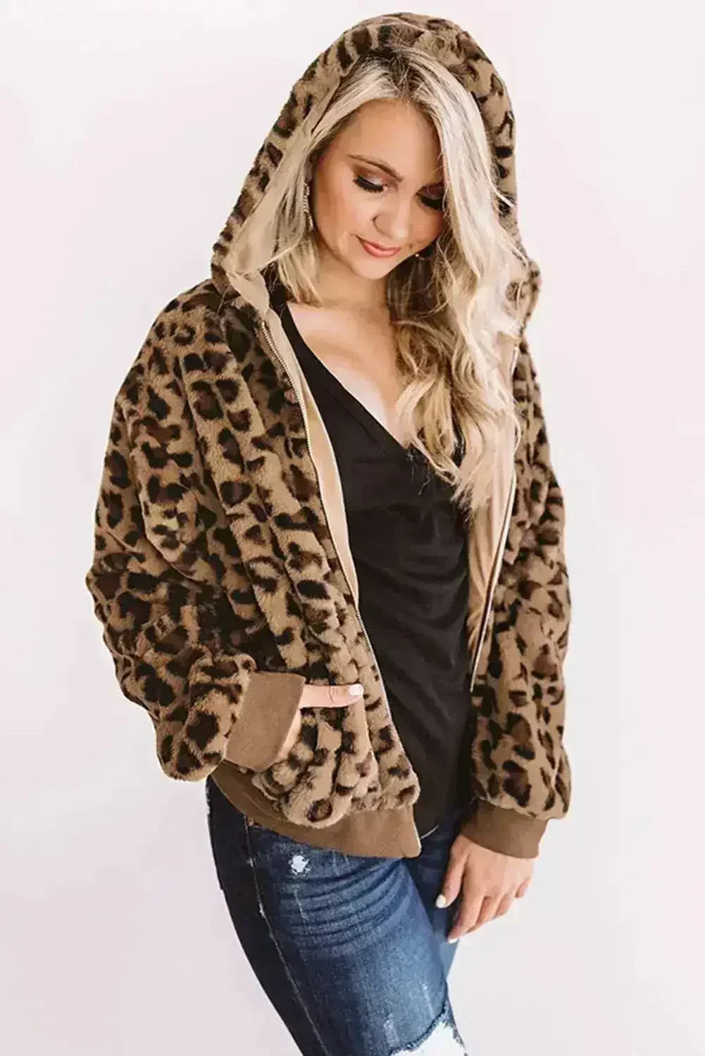 Cozy Plush Leopard Jacket