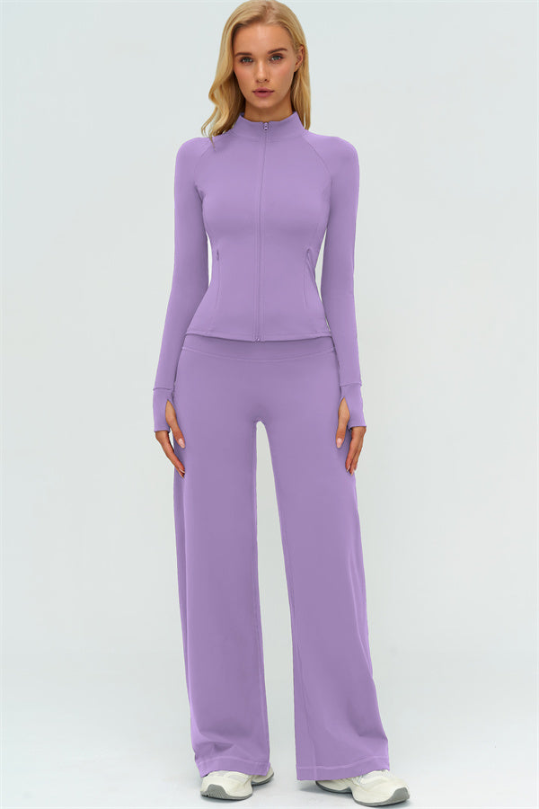 The Twirl Zip Jacket New Straight Leg Pants 2-Piece Set