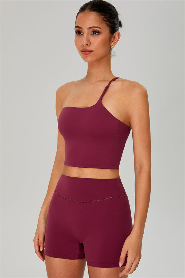 The Jewel One-Shoulder Crop Top Shorts 2-Piece Set