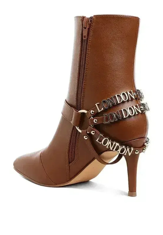 Buckle Harness Stiletto Boots - 3" Heel | Femstylo