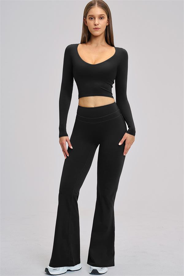 The Stride Long Sleeve T-shirt Flared Leggings 2-Piece Set