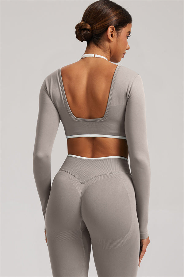 The Elevate New Long Sleeve Crop top Leggings 2-Piece Set