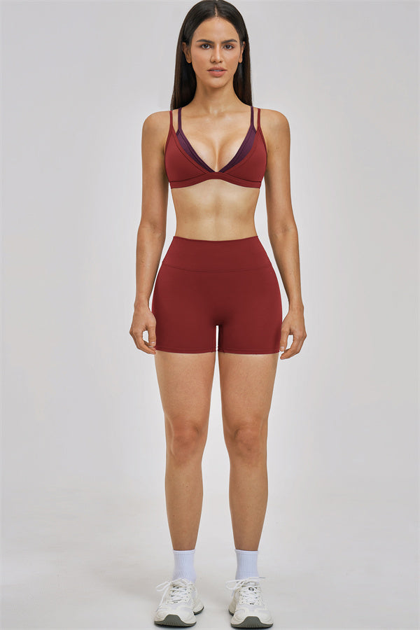 The New Seraphine Layered V Sports Bra Shorts 2-Piece Set