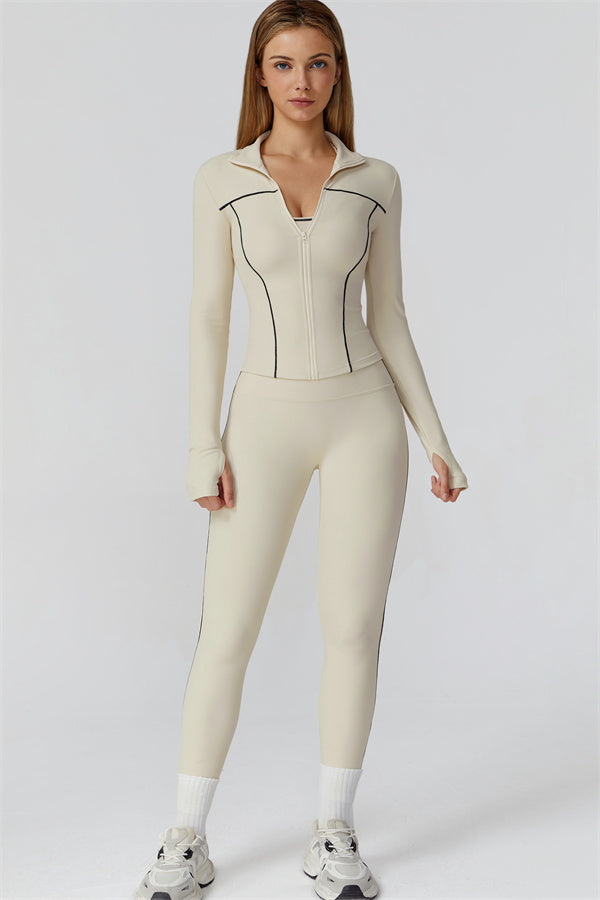 The Venus Zip Top Sports Bra Leggings 3-Piece Set