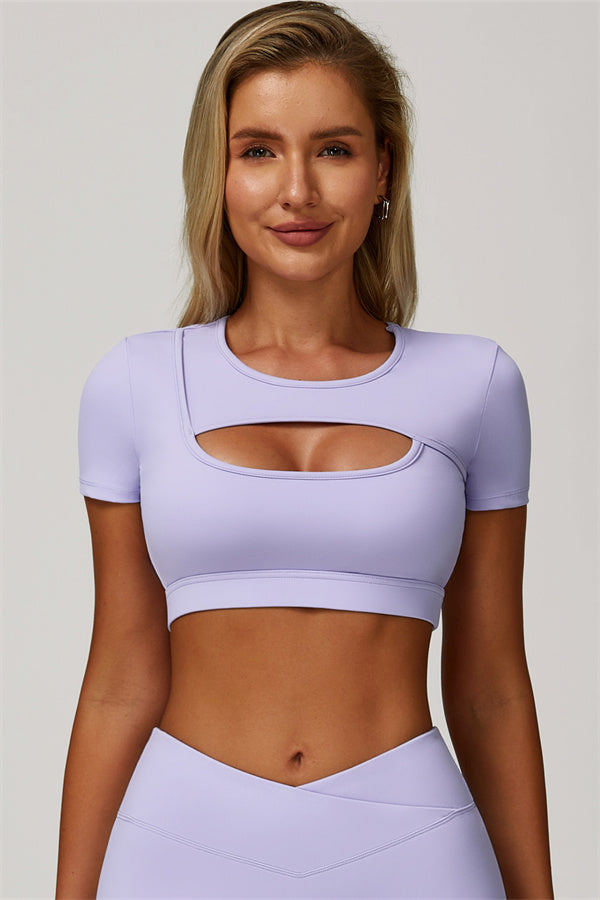The Lavish Cut-out Crop Top Leggings 2-Piece Set