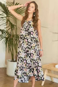 ADORA Floral Grecian Midi Dress - Polyester Elegance | Femstylo
