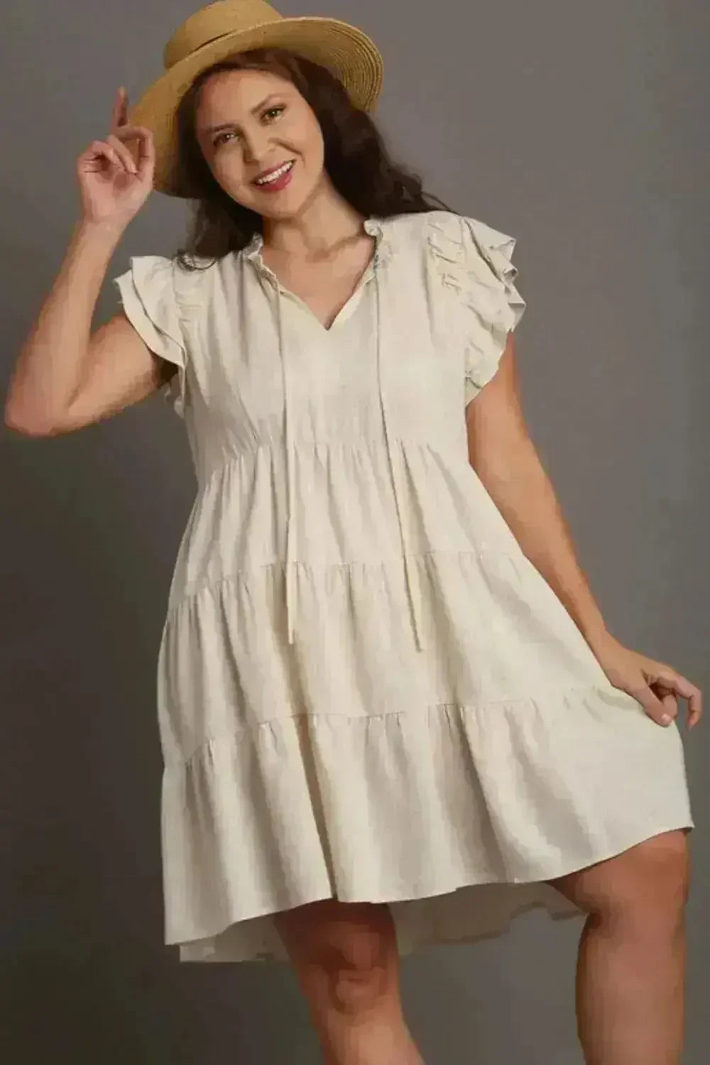 Umgee Linen Tiered Mini Dress – Breezy Summer Style S-2XL