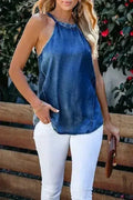 Halter Neck Denim Tank Top