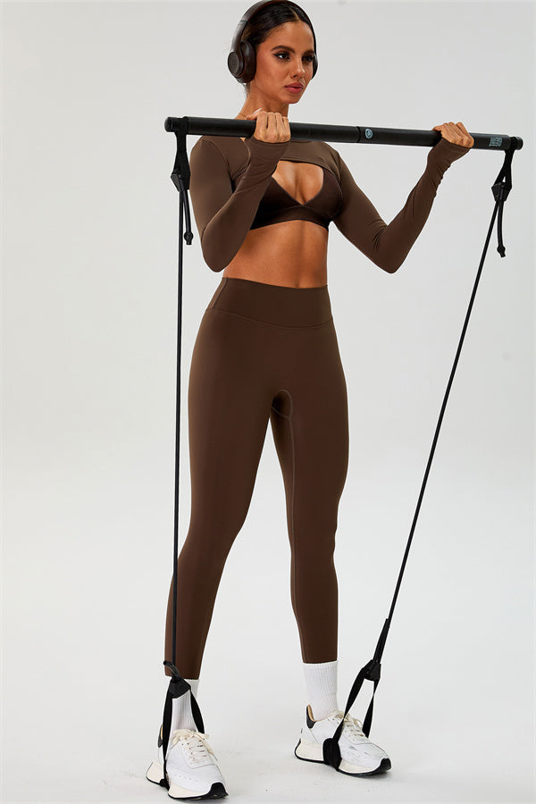 The Ember Sports Bra Crop Top Leggings 3-Piece Set