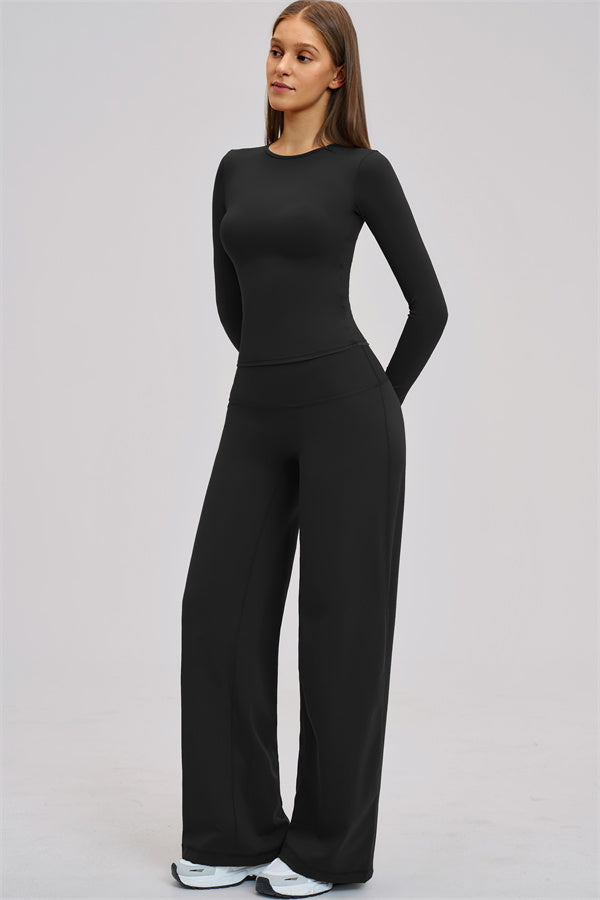 The Dynamic Long Sleeve T-shirt Straight Leg Pants 2-Piece Set