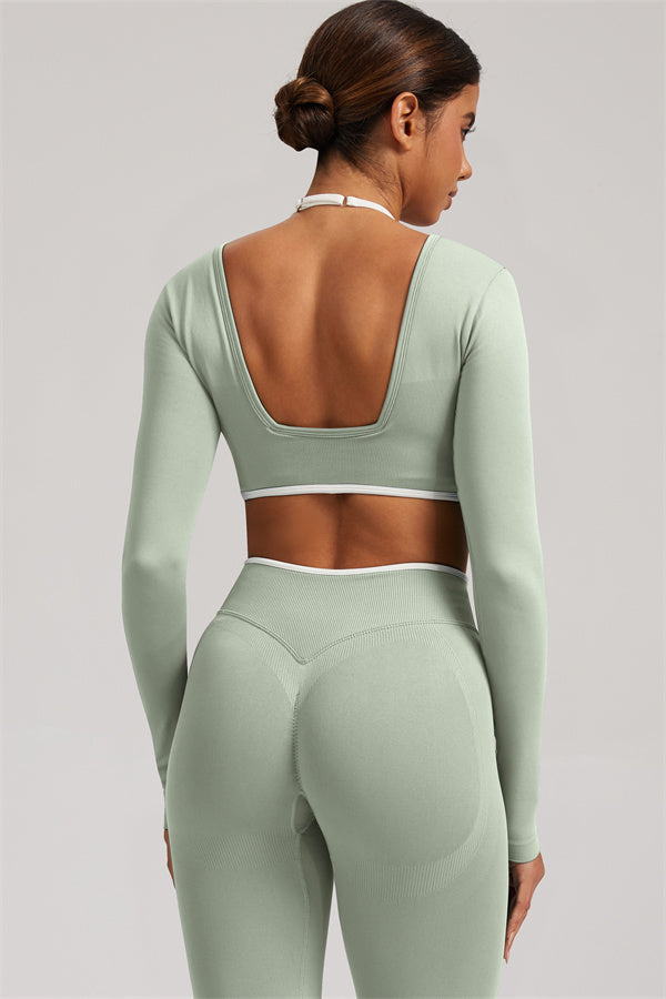The Elevate New Long Sleeve Crop top Leggings 2-Piece Set