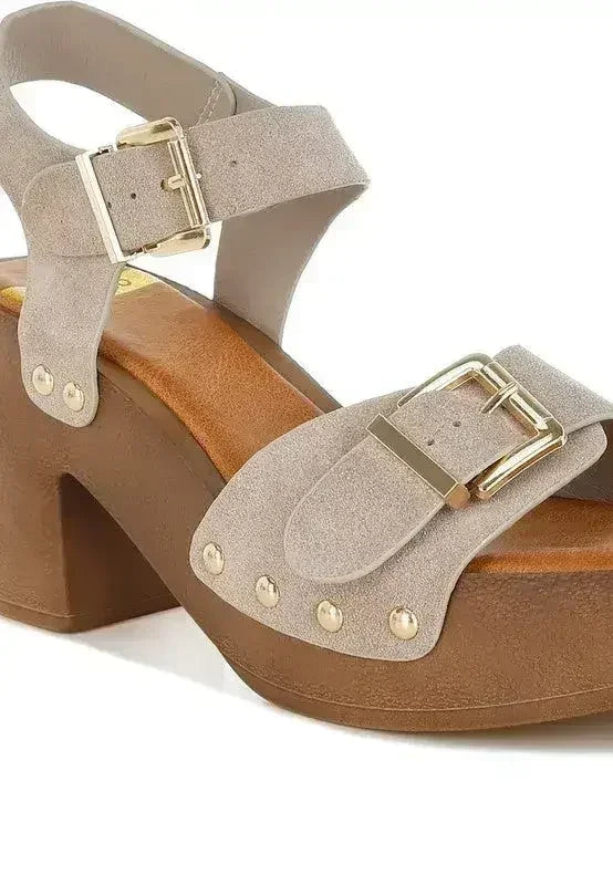 Lhasa Real Suede Leather Clog Sandals