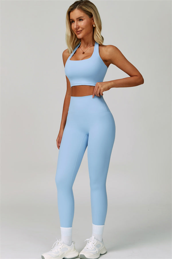 The Seraphine Halter Crop Top Leggings 2-Piece Set