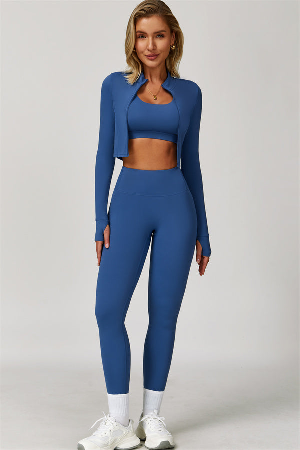 The Eloise Jacket Sports Bra Leggings 3-Piece Set