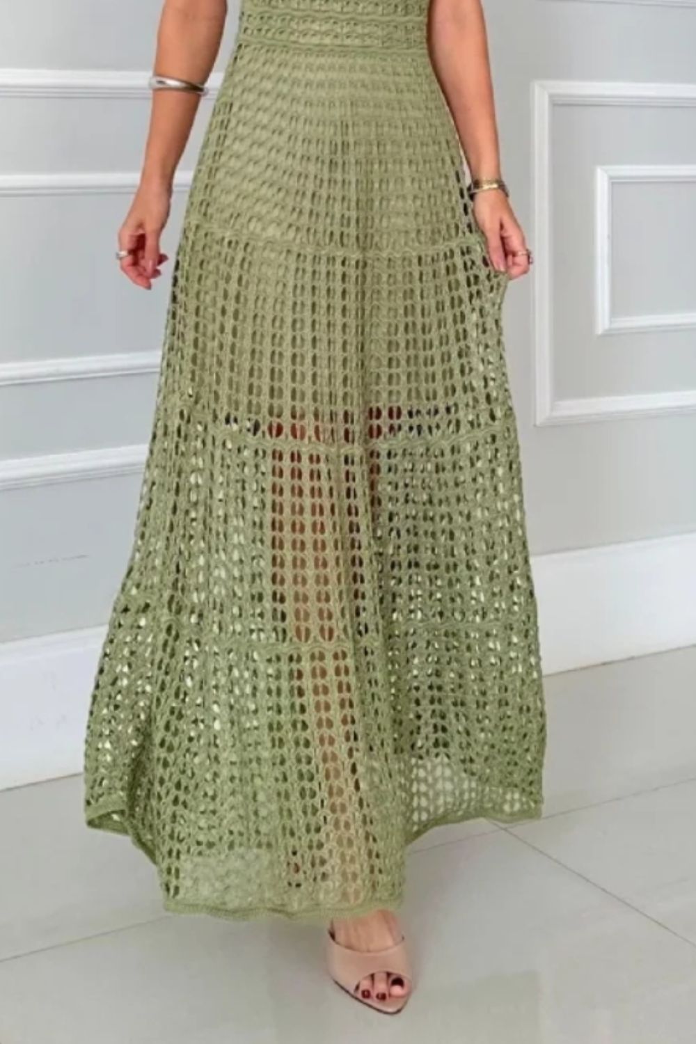 Long Sleeveless Cutout Maxi Dress Chic & Flowy Summer Style Comfortable Dress For Summer