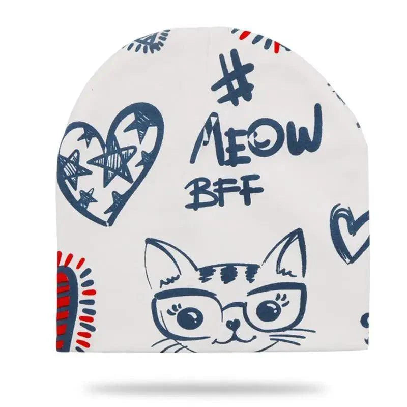 Baby Knit Cotton Cartoon Printed Baby Caps For Boys And Girls For Autumn And Winter Soft And Warm Cap