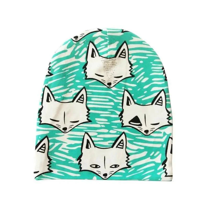 Baby Knit Cotton Cartoon Printed Baby Caps For Boys And Girls For Autumn And Winter Soft And Warm Cap