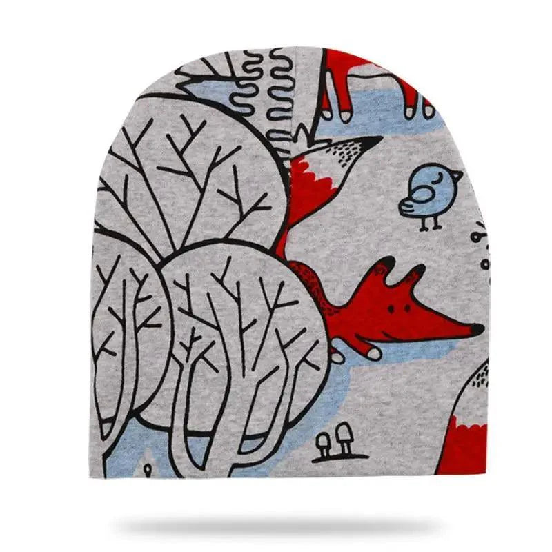 Baby Knit Cotton Cartoon Printed Baby Caps For Boys And Girls For Autumn And Winter Soft And Warm Cap
