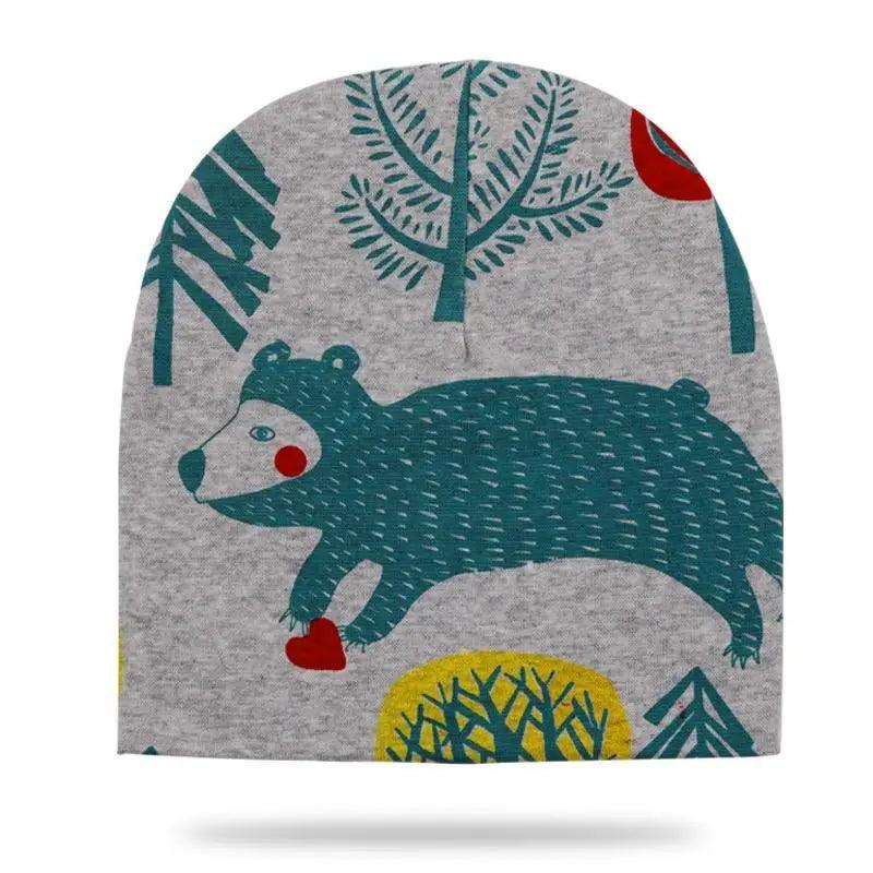 Baby Knit Cotton Cartoon Printed Baby Caps For Boys And Girls For Autumn And Winter Soft And Warm Cap