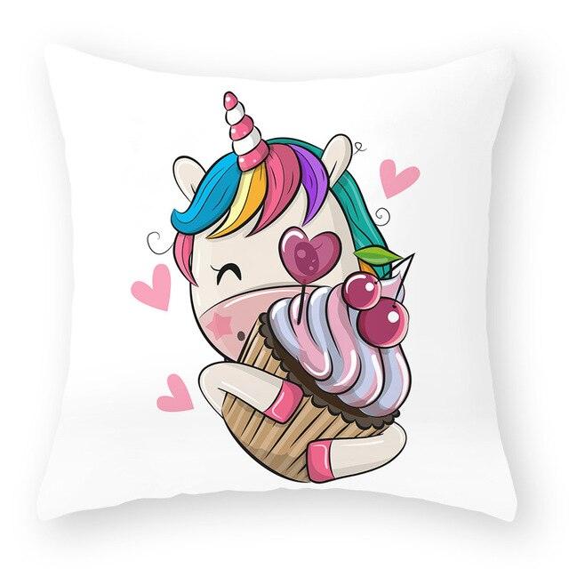 Baby Shower Unicorn Pillow Case Decorative Cute Pillowcase Pillow Protector Cushion Girl Unicorn Flowers Rose Pillow Case Sofa Bed Pillow Cover Prefect Gifts For Kids Party 45x45CM