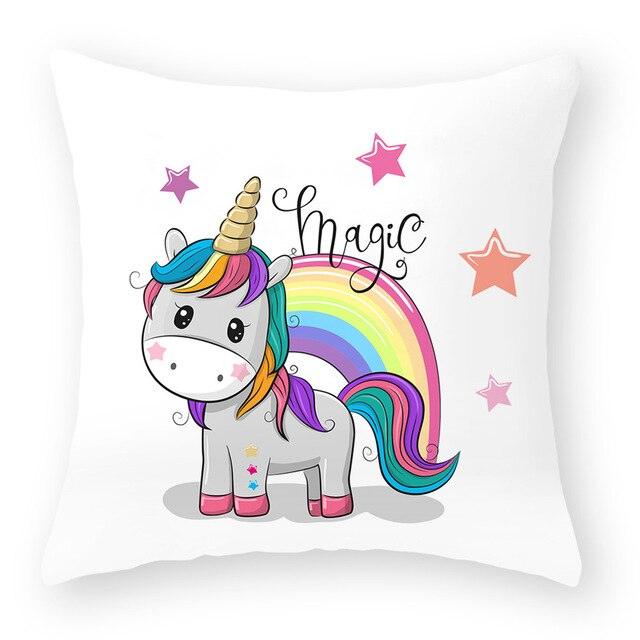 Baby Shower Unicorn Pillow Case Decorative Cute Pillowcase Pillow Protector Cushion Girl Unicorn Flowers Rose Pillow Case Sofa Bed Pillow Cover Prefect Gifts For Kids Party 45x45CM