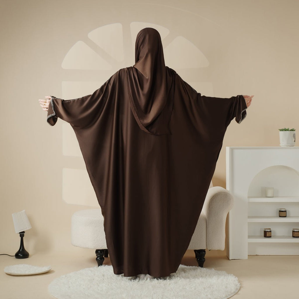 Batwing Abaya With Matching Hijab | Batwing Sleeve Abaya (MA041)