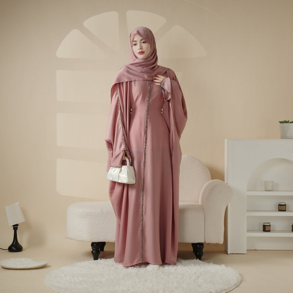 Batwing Abaya With Matching Hijab | Batwing Sleeve Abaya (MA041)