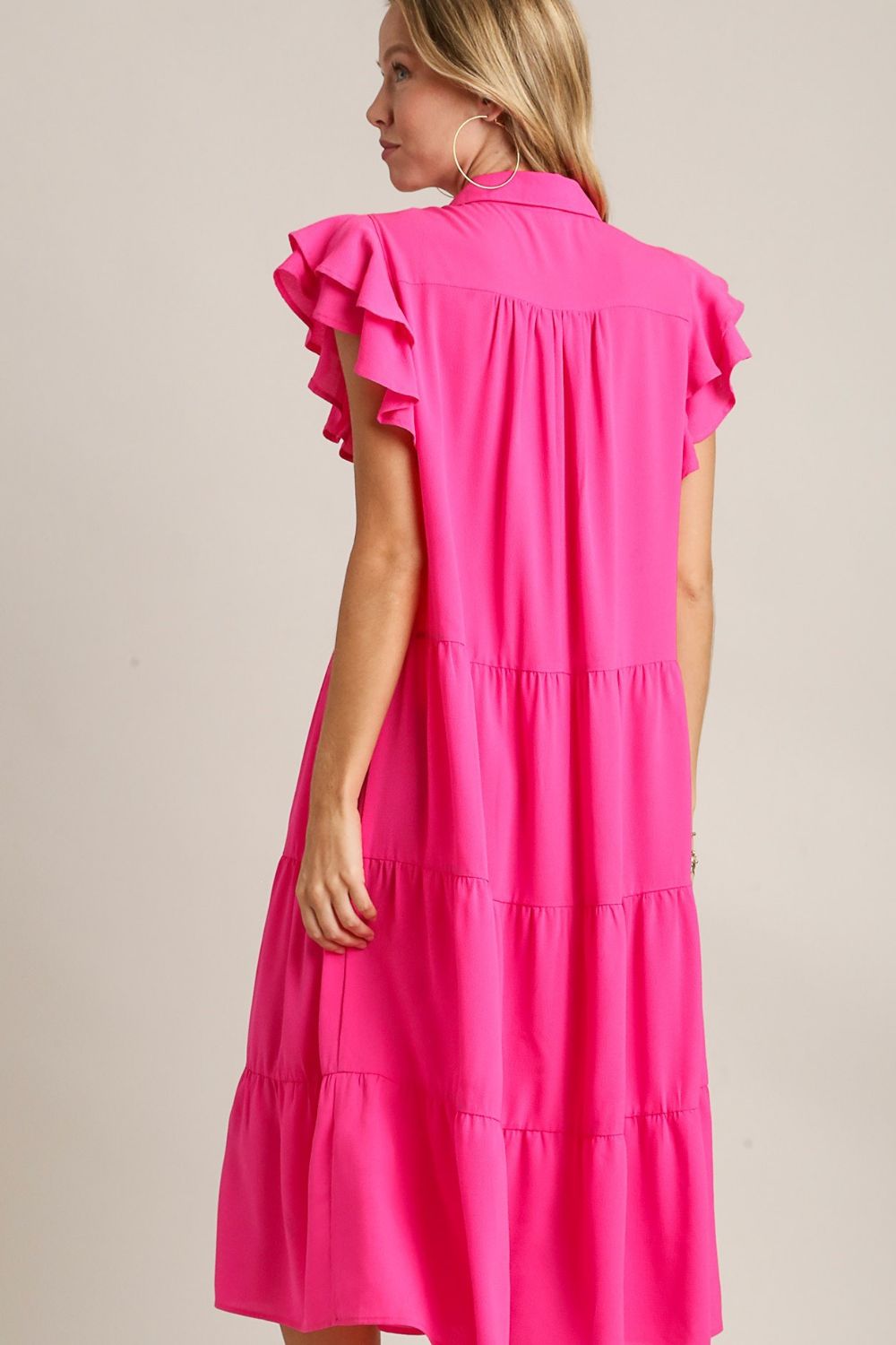 Charming Pink Full Size Ruffle Cap Sleeve Dress Plus Size Elegant & Stylish Girls Dress
