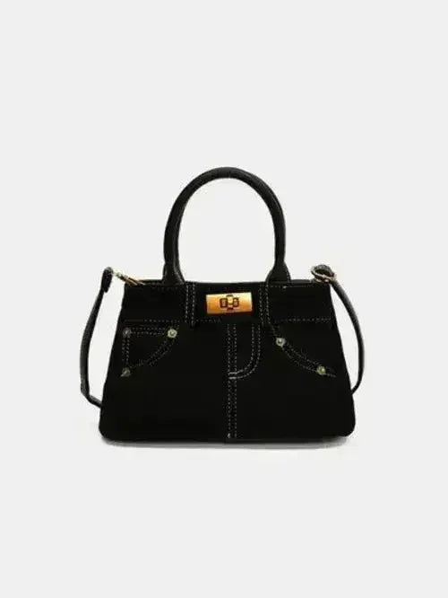 Stylish Suede Handbag – Adjustable Strap & Dual-Use Design