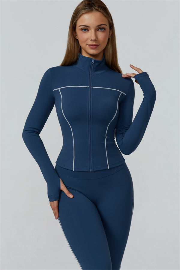 The Venus Zip Top Sports Bra Leggings 3-Piece Set