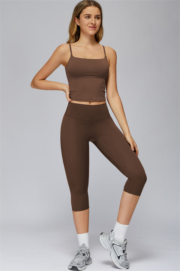 The FlexCore Crop Tank Capri Leggings 2-Piece Set