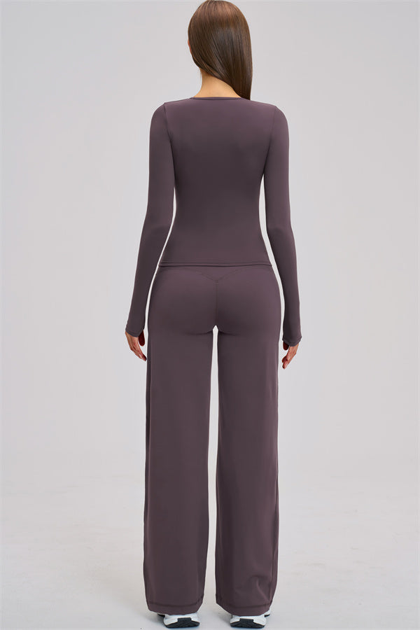 The Dynamic Long Sleeve T-shirt Straight Leg Pants 2-Piece Set