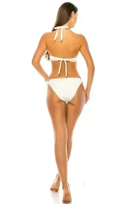 Underwire Padded Bikini Set - Silver Jewelry Straps | Femstylo