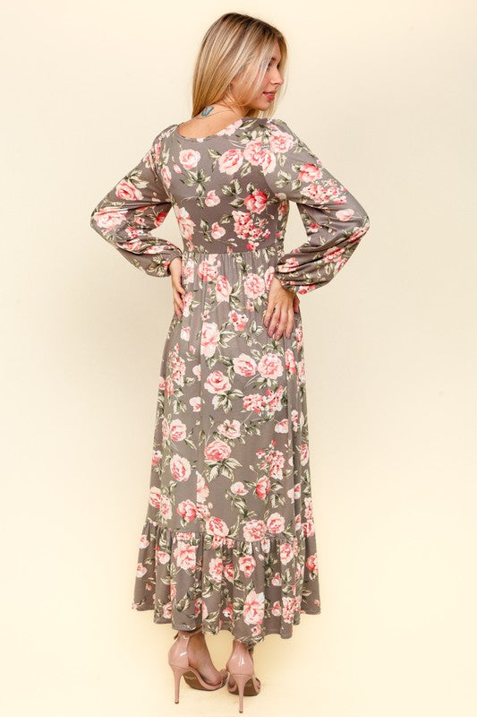 Twisted Detail Ruffled Hem Floral Dress with Side Pockets For Women – Feminine Floral Print, Sophisticated Twist Detail, Fun Ruffled Hem & Convenient Pockets
