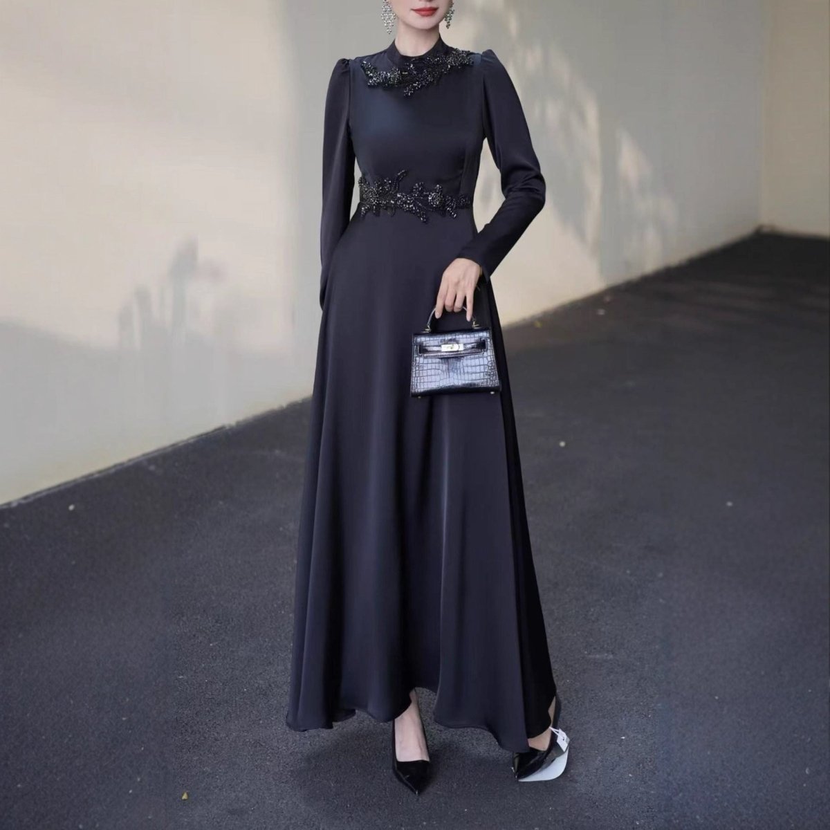 Beaded Embellished Maxi Dress(MS365)