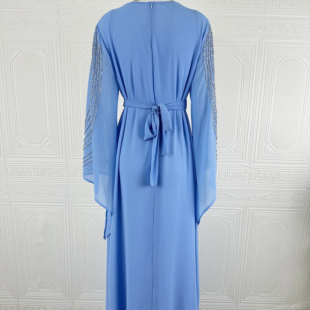 Sky Blue Or Pink Beaded Kaftan Abaya (MA372)