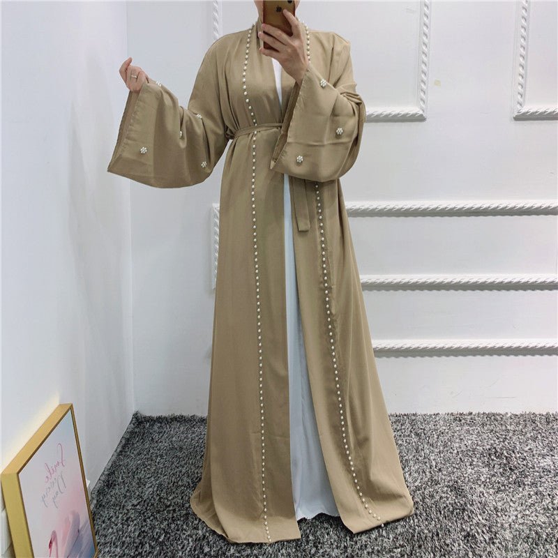 Beaded Open Abaya - Elegant & Temperament With Matching Belt (MOA090)
