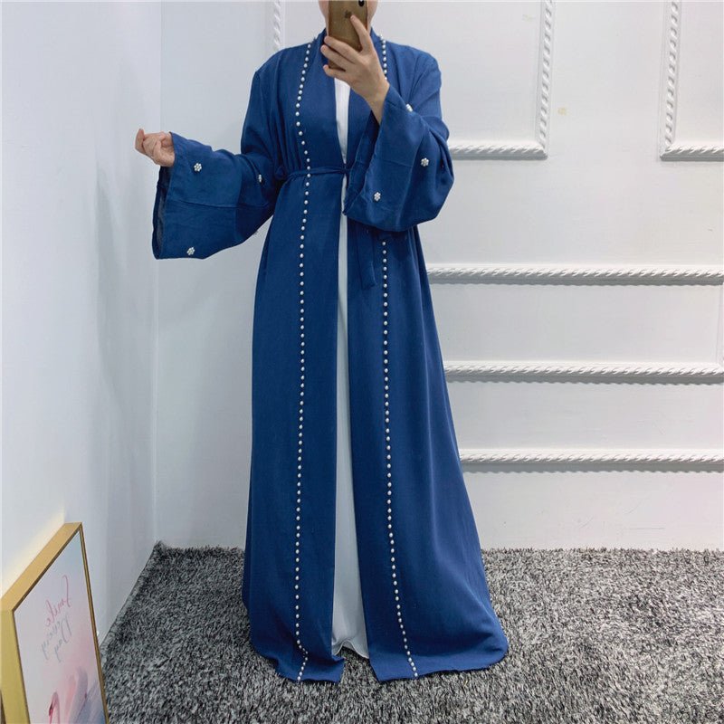 Beaded Open Abaya - Elegant & Temperament With Matching Belt (MOA090)