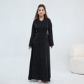 Beaded-Waist Corset-Back Flared-Sleeve Maxi Dress(MS476)