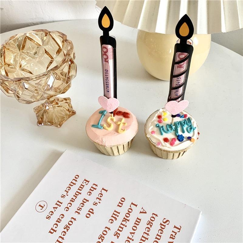 Bear Candle Birthday Cake Props Topper Card Cute Fantasy Cup Dessert Smiley  Love Bear  Table Dress Up Cake Props Party Cake Decor Supplies Toppers Birthday Cupcake Topper Various Cake Decorations for Birthday Party Photo Prop