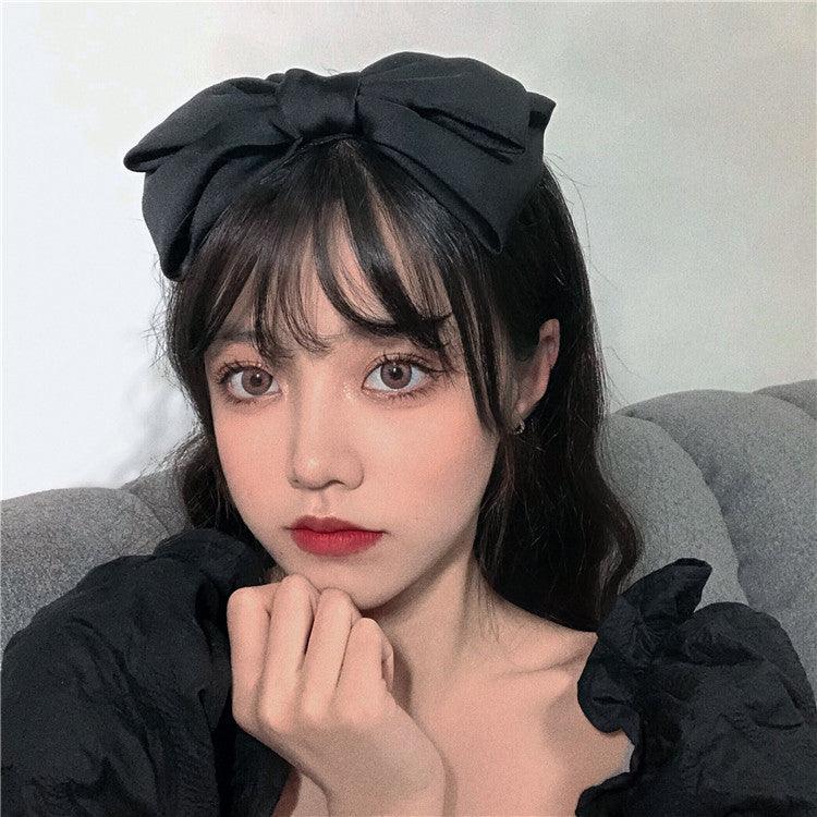 Beautiful Black New Big Bow Bezel Headwear Women Headband Girls Vintage Bow Hair Bands Wide Hairband Hoop Gorgeous Hair Accessories For Women