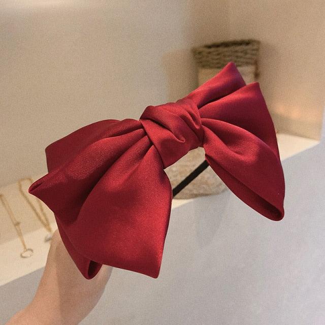 Beautiful Black New Big Bow Bezel Headwear Women Headband Girls Vintage Bow Hair Bands Wide Hairband Hoop Gorgeous Hair Accessories For Women
