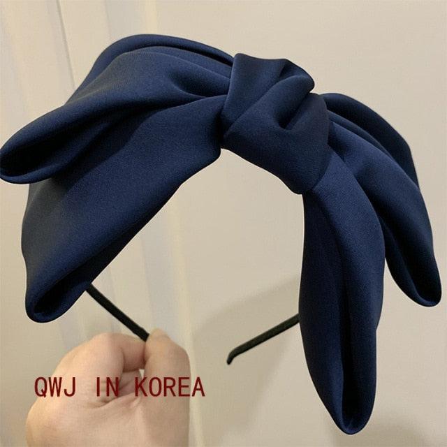 Beautiful Black New Big Bow Bezel Headwear Women Headband Girls Vintage Bow Hair Bands Wide Hairband Hoop Gorgeous Hair Accessories For Women