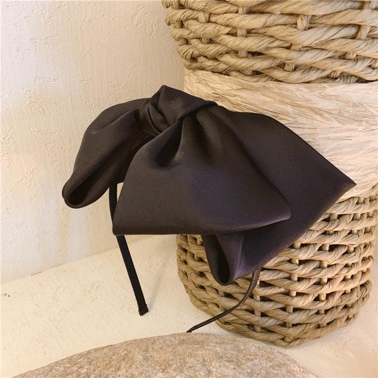 Beautiful Black New Big Bow Bezel Headwear Women Headband Girls Vintage Bow Hair Bands Wide Hairband Hoop Gorgeous Hair Accessories For Women